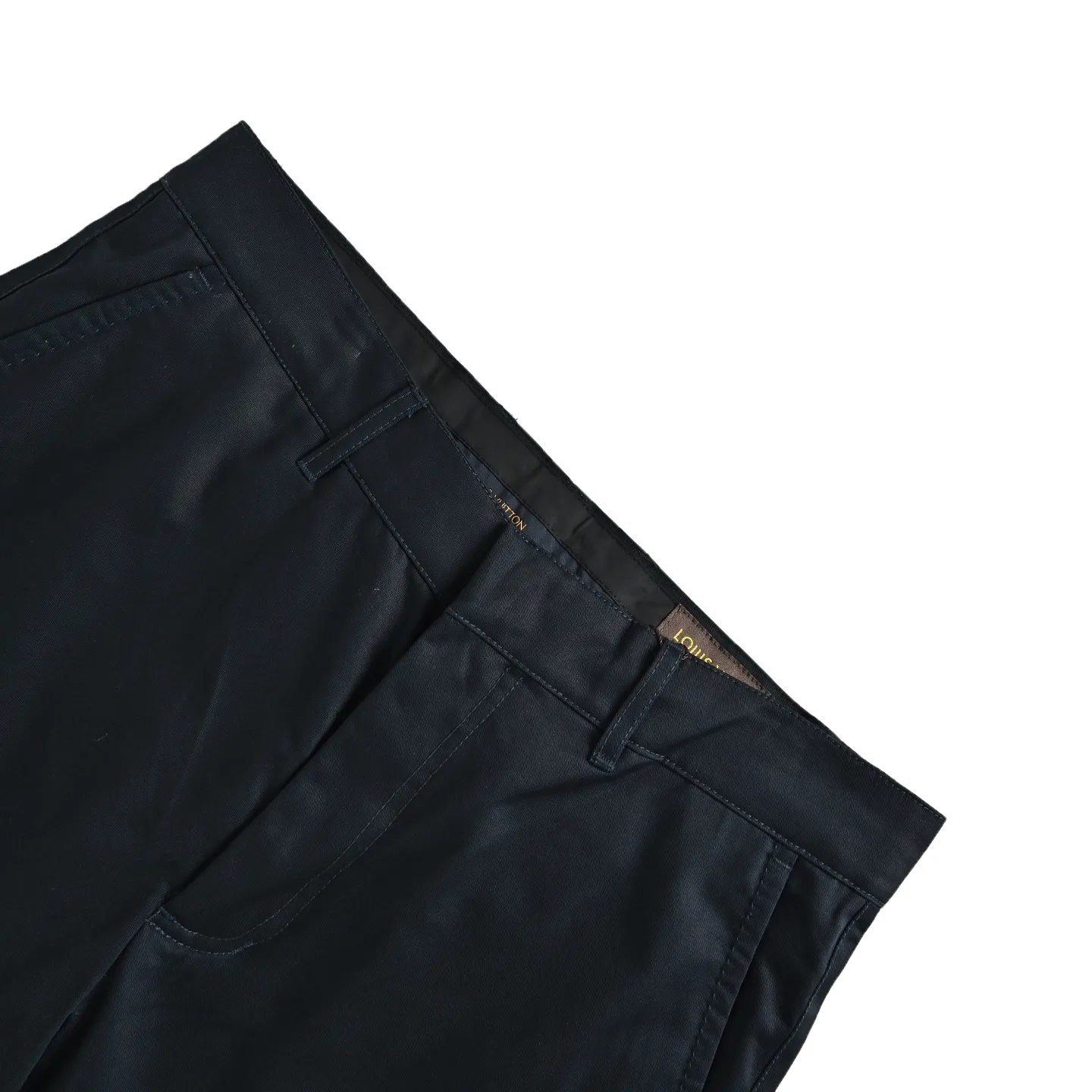 Louis Vuitton/Louis Vuitton pocket leather silk cotton crepe trousers